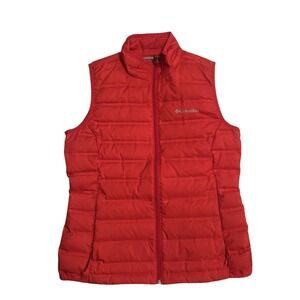 Columbia Womens‎ Vest Puffer Sleeveless Jacket Red Full Zip Medium